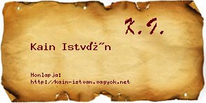Kain István névjegykártya